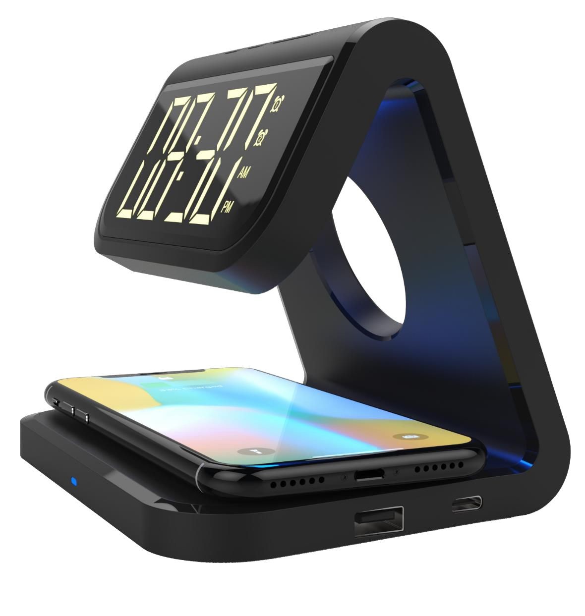 Freedom 4C - Wireless Charger with Digital Alarm Clock